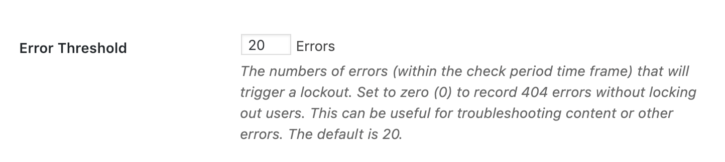 404 Pages Error Threshold