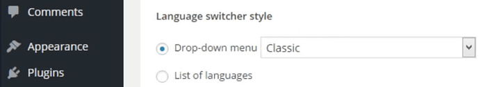 language switcher style