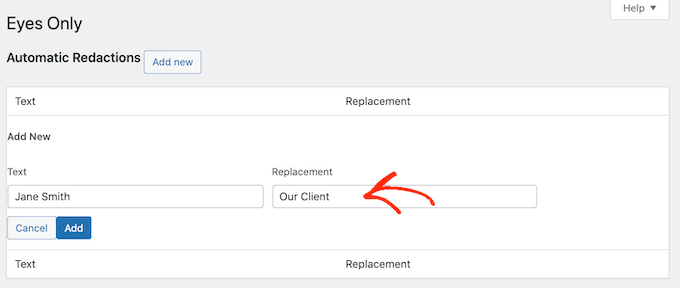 automatic redaction example