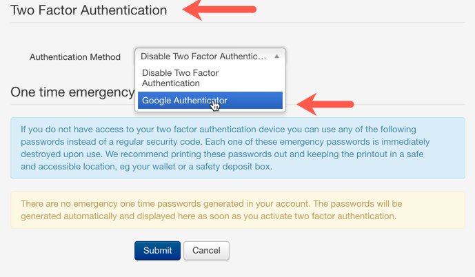 two factor auth method
