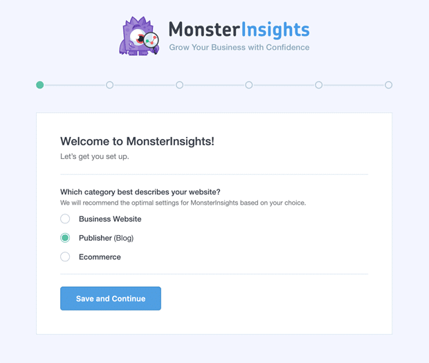 monsterinsights setupwizard