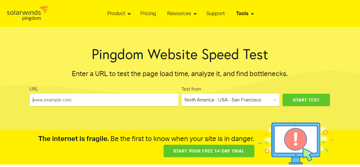 pingdom speed test