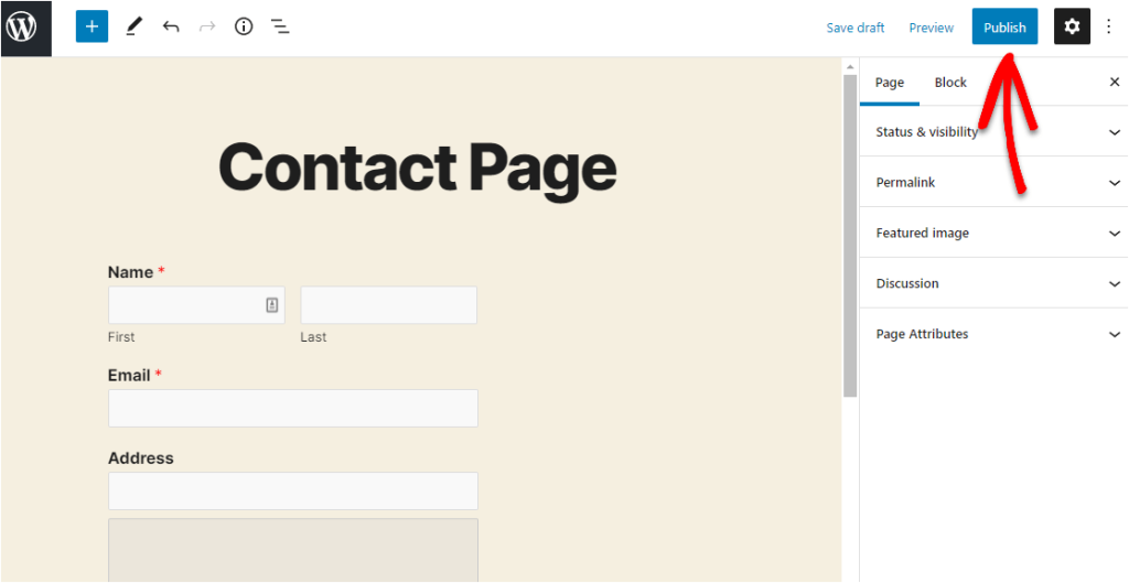 publish your contact form with a map to wordpress
