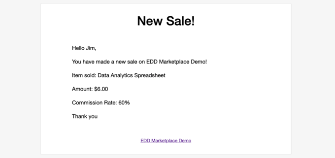 默认EDD销售提醒