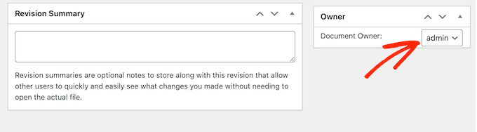 在WordPress管理区域中更改文档所有者