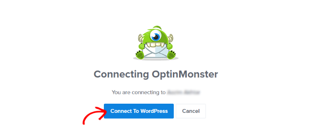 单击“连接到 WordPress”按钮