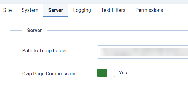 SEO Joomla 设置中的 Gzip 压缩