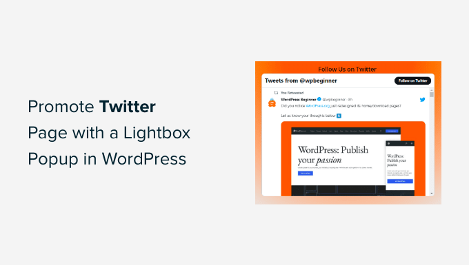 如何使用弹出窗口在 WordPress 中推广您的 Twitter 页面