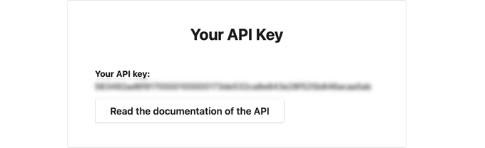 复制API密钥并将其粘贴到WordPress网站上的字段中