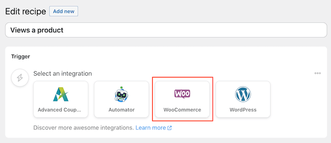 将WooCommerce添加为Uncanny Automator中的集成