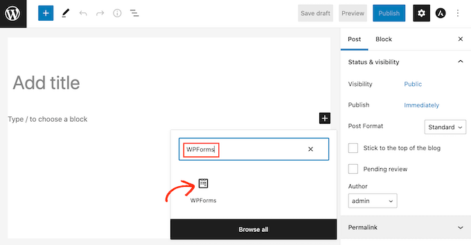 WordPress WPForms块