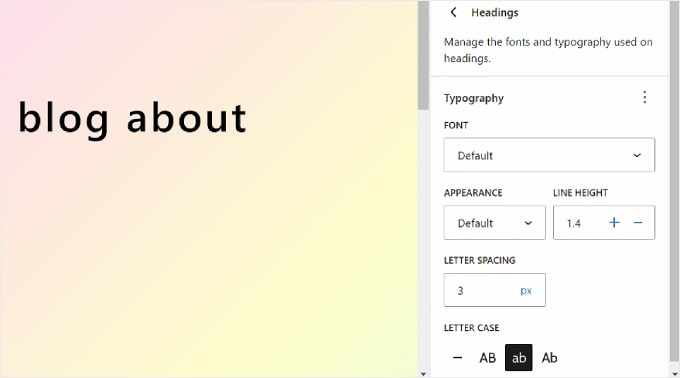 WordPress 全站编辑器中的标题排版元素设置