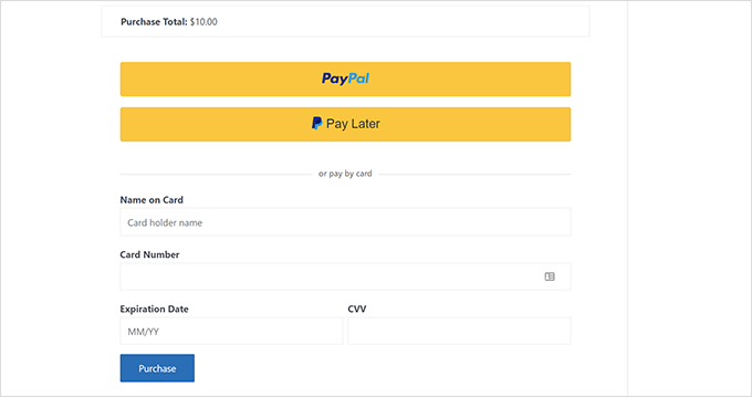 PayPal商务结账在简易数字下载中结账