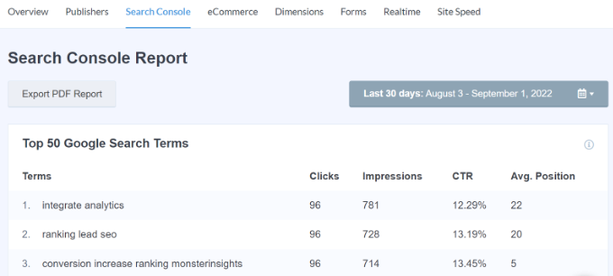 Search Console 报告