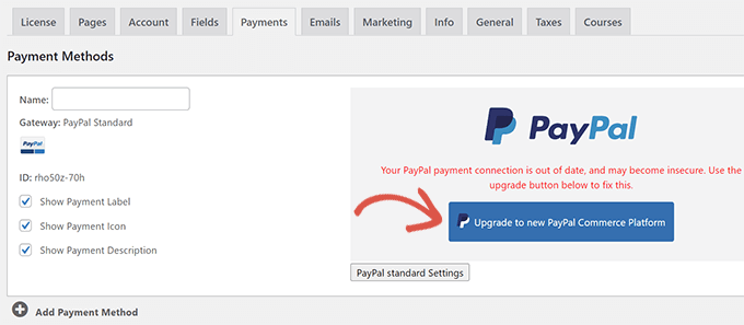 升级到PayPal商务