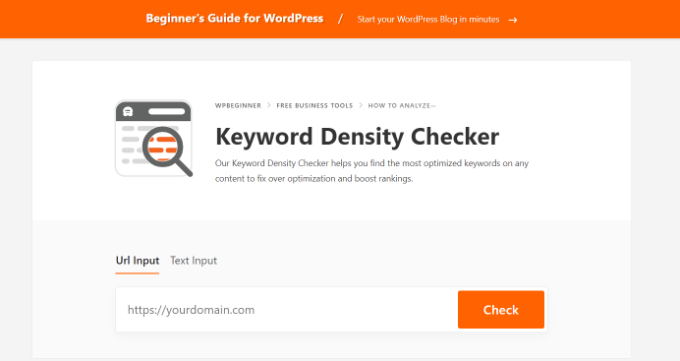 WPBeginner 关键字密度检查器工具