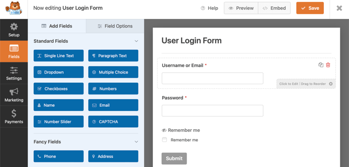 WPForms 表单生成器