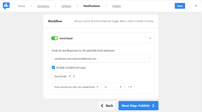 UserFeedback 的电子邮件通知设置