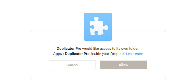 允许访问 Dropbox 帐户