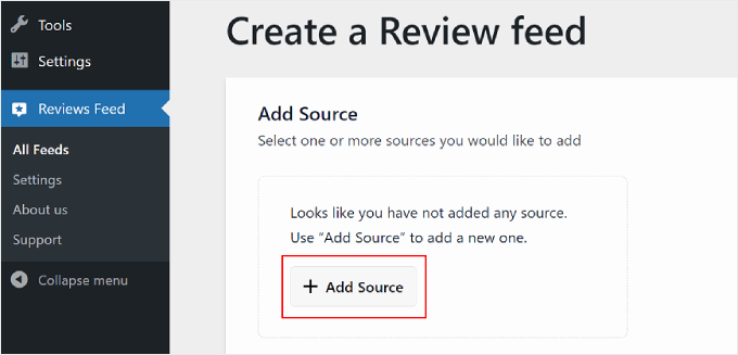 在 Reviews Feed Pro 插件上添加新的评论提要源