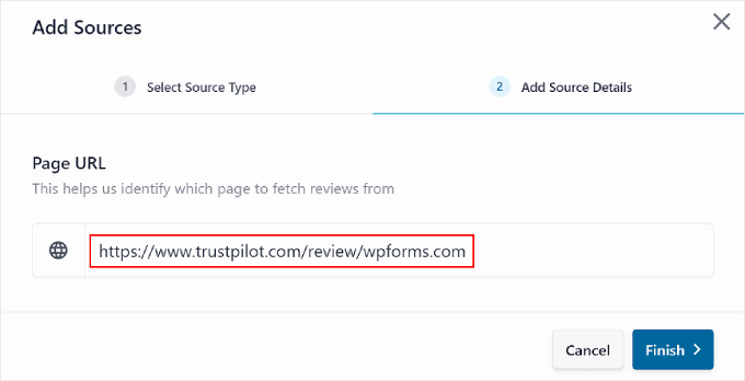 将 Trustpilot URL 插入 Reviews Feed pro 插件