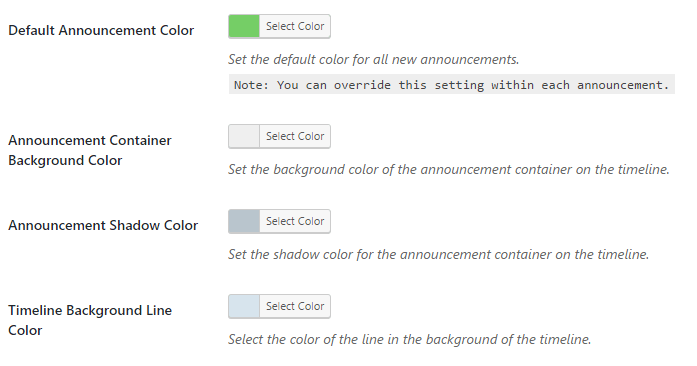 timeline colors