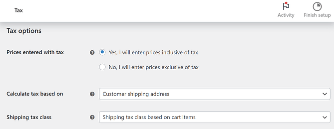 taxes woocommerce