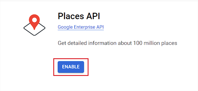 启用地点 API