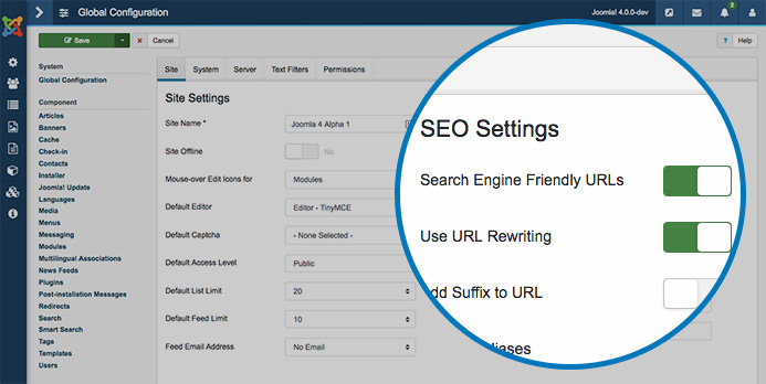 Joomla URL重写