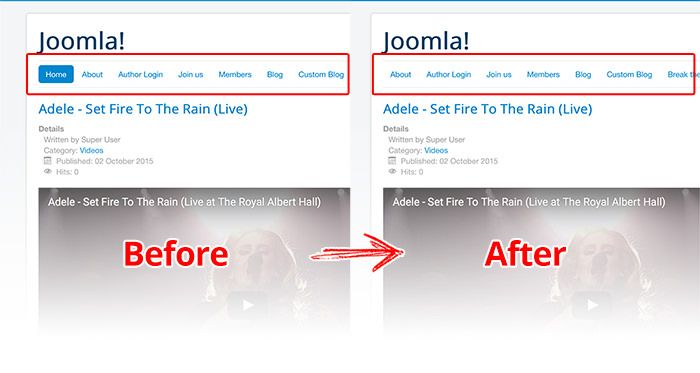 隐藏Joomla首页菜单