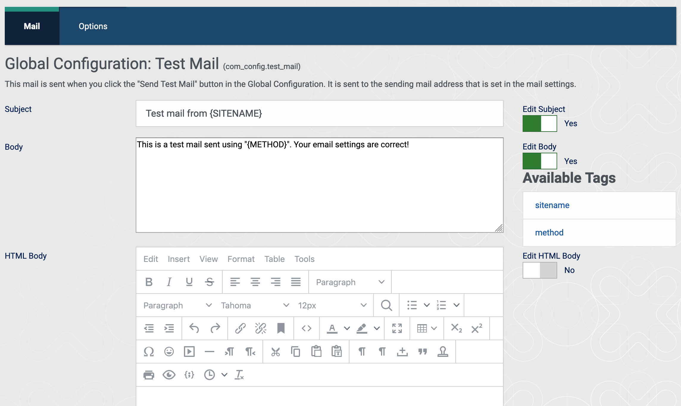 Joomla 4具有可自定义的HTML电子邮件模板