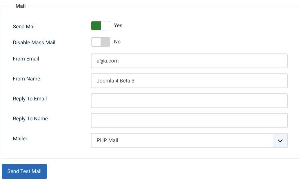 Joomla 4中自定义网站的电子邮件