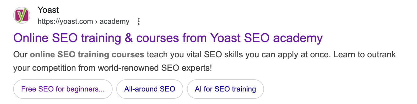 带有号召性用语的元描述示例