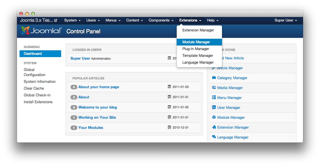 menu module9