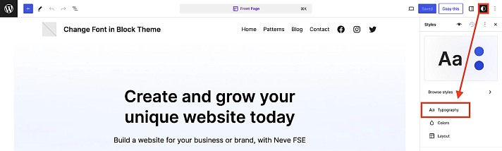 Accessing Typography in Styles FSE