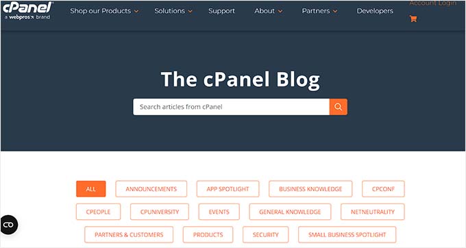 cpanel website