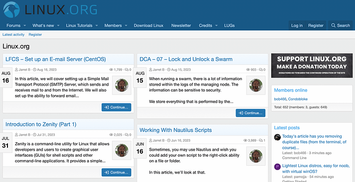linux website